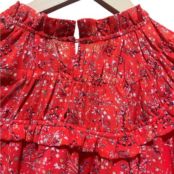 Fate High neck floral smocked balloon sleeve blouse - Picture 9 of 12